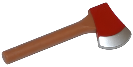 Топор Lego 95330pb01 Utensil Axe, Large Head with Red Head and Silver Blade Pattern